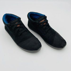 Men's Size 10 Toms Botas Chukka Boots Waxed Canvas Highland Black